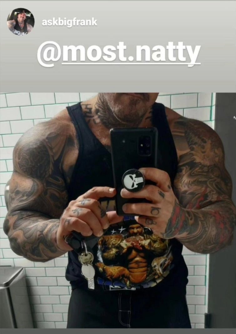 Big Frank Customer wearing Bulking Season Tank Top - Most Natty