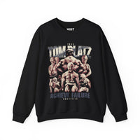 Tom Platz Achieve Failure gym pump cover crewneck front flat lay on white background