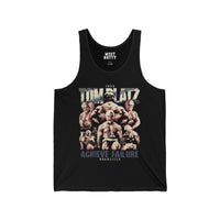 Most Natty Achieve Failure Tom Platz gym tank top front flat lay on white background