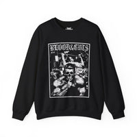 Dorian Yates Blood and Guts gym pump cover crewneck front flat lay on white background
