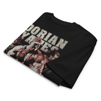 Most Natty Blood and Guts oversized gym t-shirt folded showing black garment fabric and drop-shoulder cut