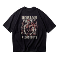Most Natty Blood and Guts oversized gym t-shirt featuring Dorian Yates, front flat lay on white background