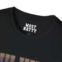Most Natty inner neck label print and crew neck collar detail on black gym t-shirt