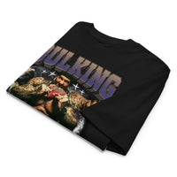 Most Natty Bulking Season oversized gym t-shirt folded showing black garment fabric and drop-shoulder cut