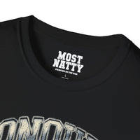 Most Natty inner neck label print and crew neck collar detail on black gym t-shirt