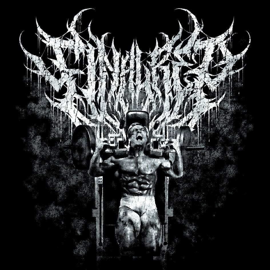 Tom Platz Final Rep black and white heavy metal album art style graphic with halftone effect and metal typography