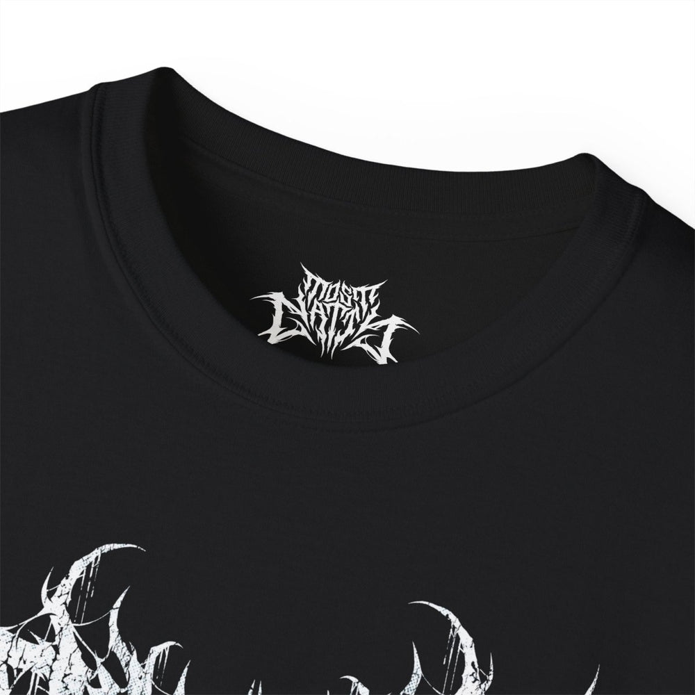 Most Natty inner neck label print and crew neck collar detail on black gym t-shirt