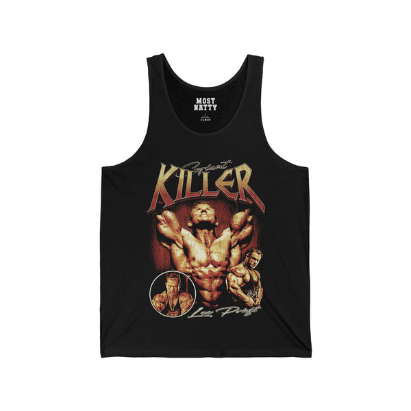 Most Natty Giant Killer gym tank top front flat lay on white background