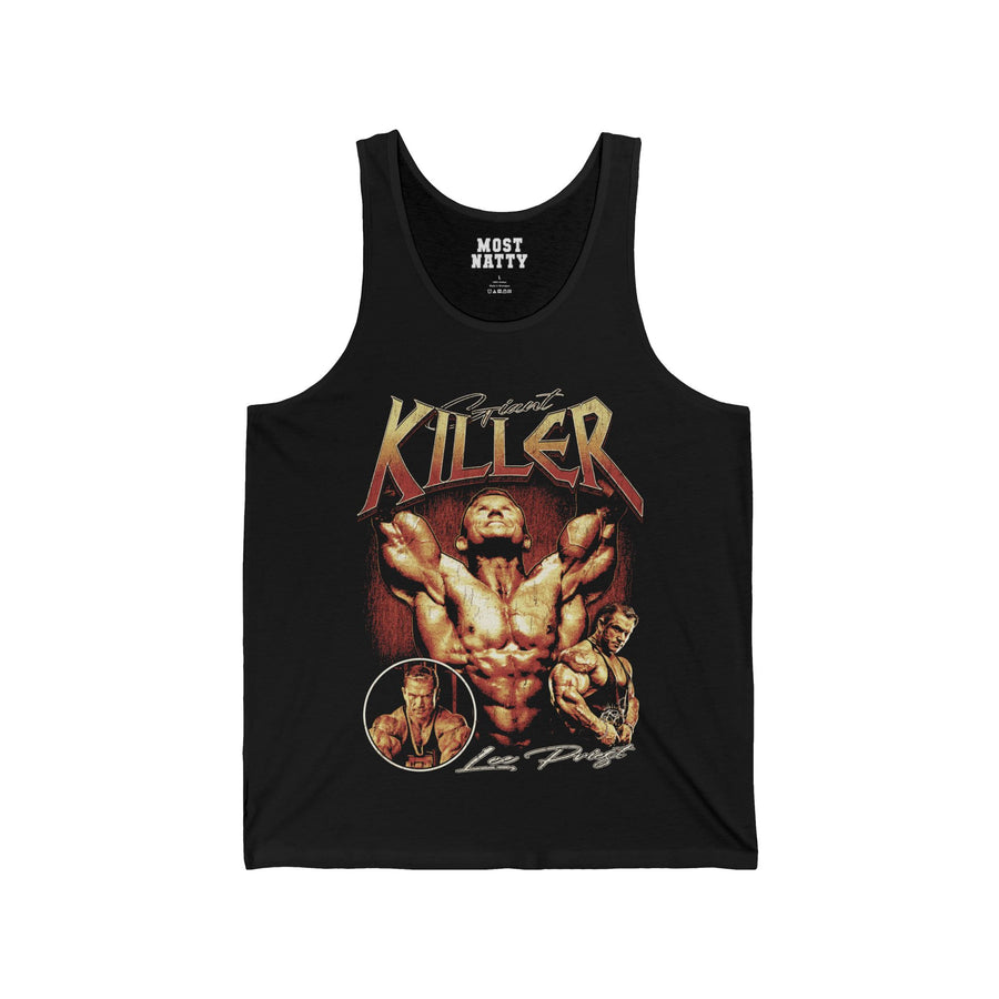 Most Natty Giant Killer gym tank top front flat lay on white background