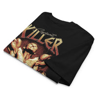 Most Natty Giant Killer oversized gym t-shirt folded showing black garment fabric and drop-shoulder cut