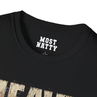 Most Natty inner neck label print and crew neck collar detail on black gym t-shirt