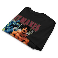 Most Natty Hit Maxes Evade Taxes oversized gym t-shirt folded showing black garment fabric and drop-shoulder cut
