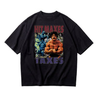 Most Natty Hit Maxes Evade Taxes oversized gym t-shirt front flat lay on white background