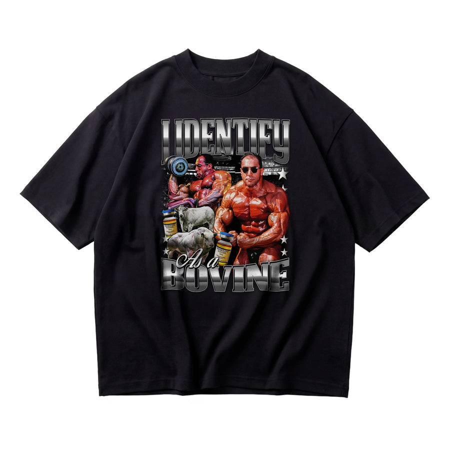 Most Natty I Identify As A Bovine oversized gym t-shirt front flat lay on white background