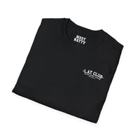 Most Natty LAT Club gym t-shirt folded showing gold garment fabric and classic fit