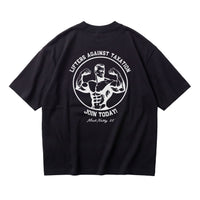 Most Natty LAT Club oversized gym t-shirt rear flat lay on white background