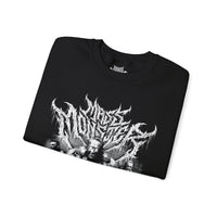 Markus Ruhl Mass Monster gym pump cover crewneck folded showing black fleece fabric and relaxed fit