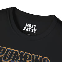Most Natty inner neck label print and crew neck collar detail on black gym t-shirt