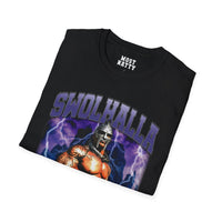 Most Natty Swolhalla gym t-shirt folded showing black garment fabric and classic fit