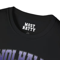 Most Natty inner neck label print and crew neck collar detail on black gym t-shirt