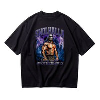 Most Natty Swolhalla oversized gym t-shirt featuring Rich Piana, front flat lay on white background