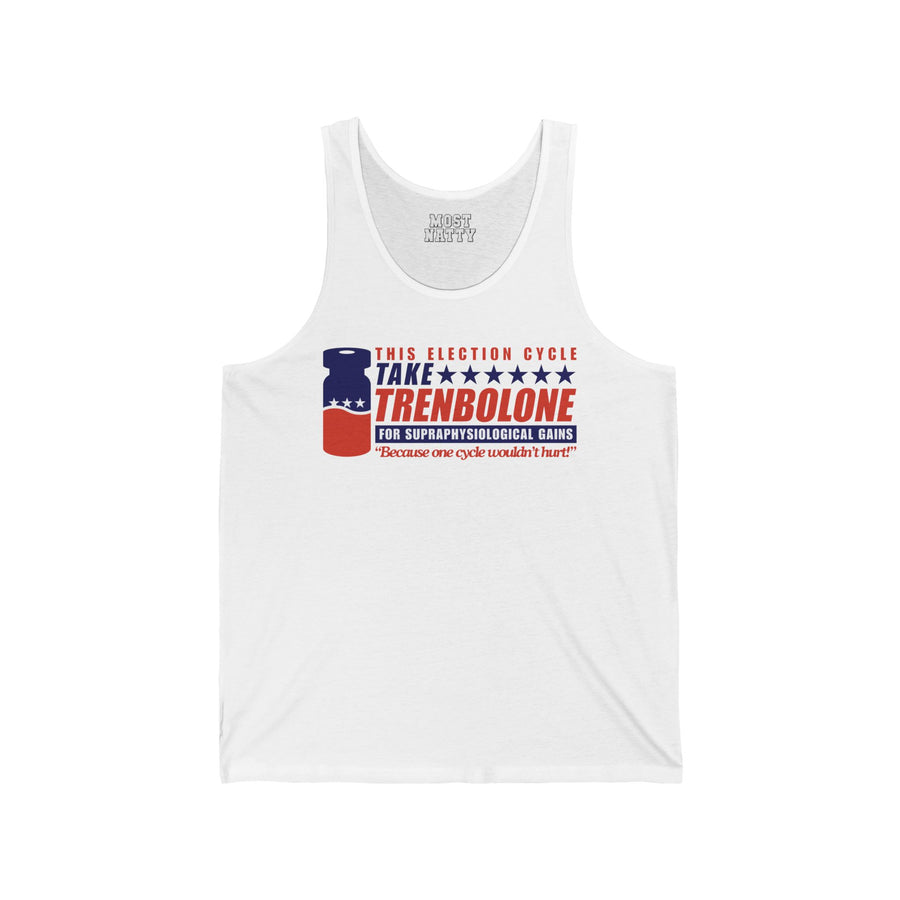 Most Natty TAKE TREN 24 gym tank top front flat lay on white background