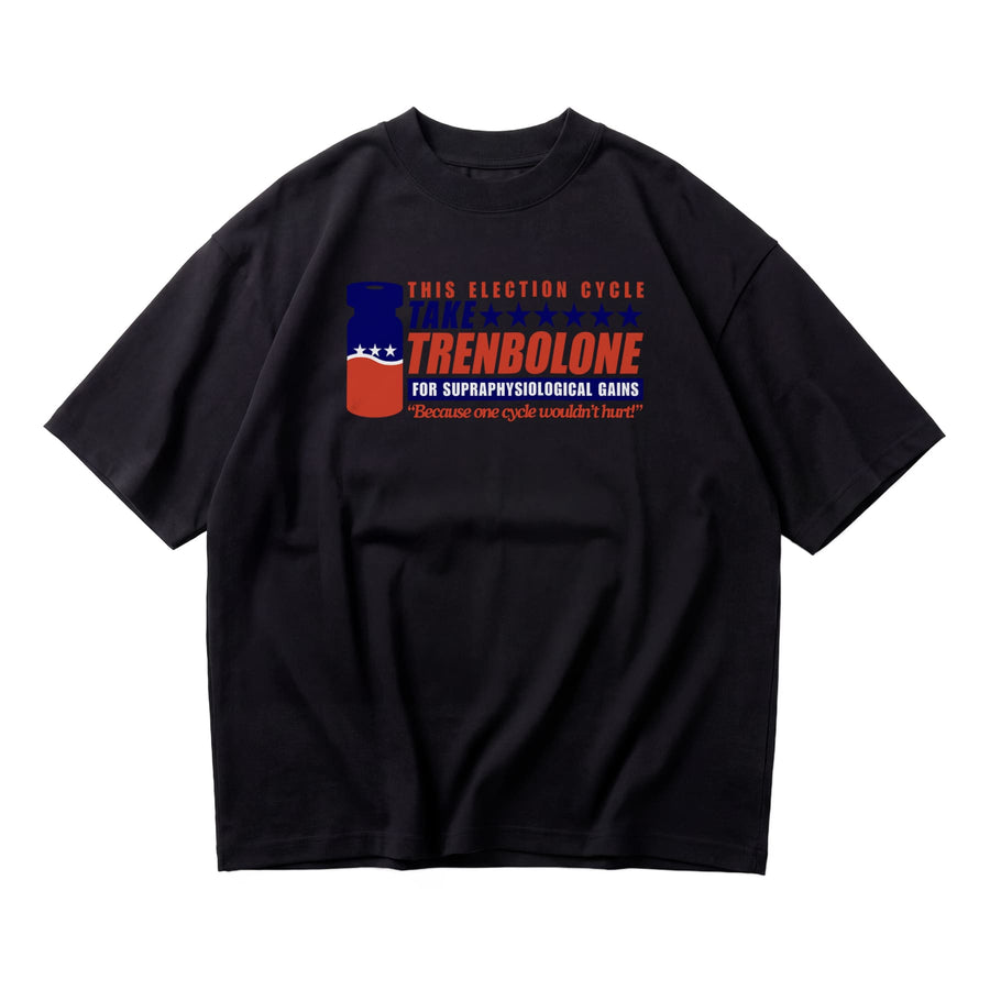 TAKE TREN 24 oversized gym t-shirt front flat lay on white background