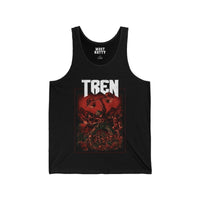 Most Natty Tren Slayer gym tank top front flat lay on white background