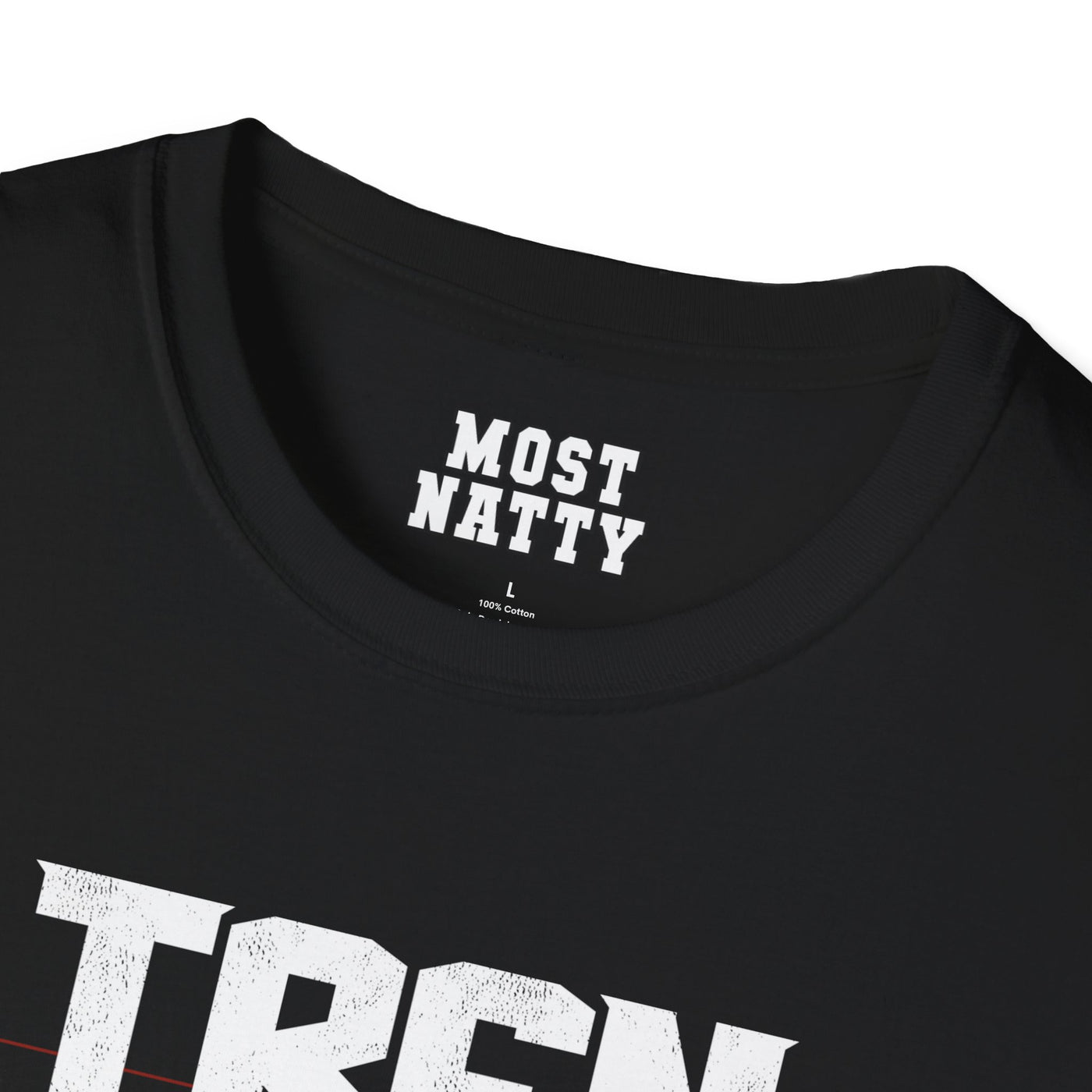 Most Natty inner neck label print and crew neck collar detail on black gym t-shirt