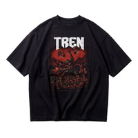 Most Natty Tren Slayer oversized gym t-shirt front flat lay on white background