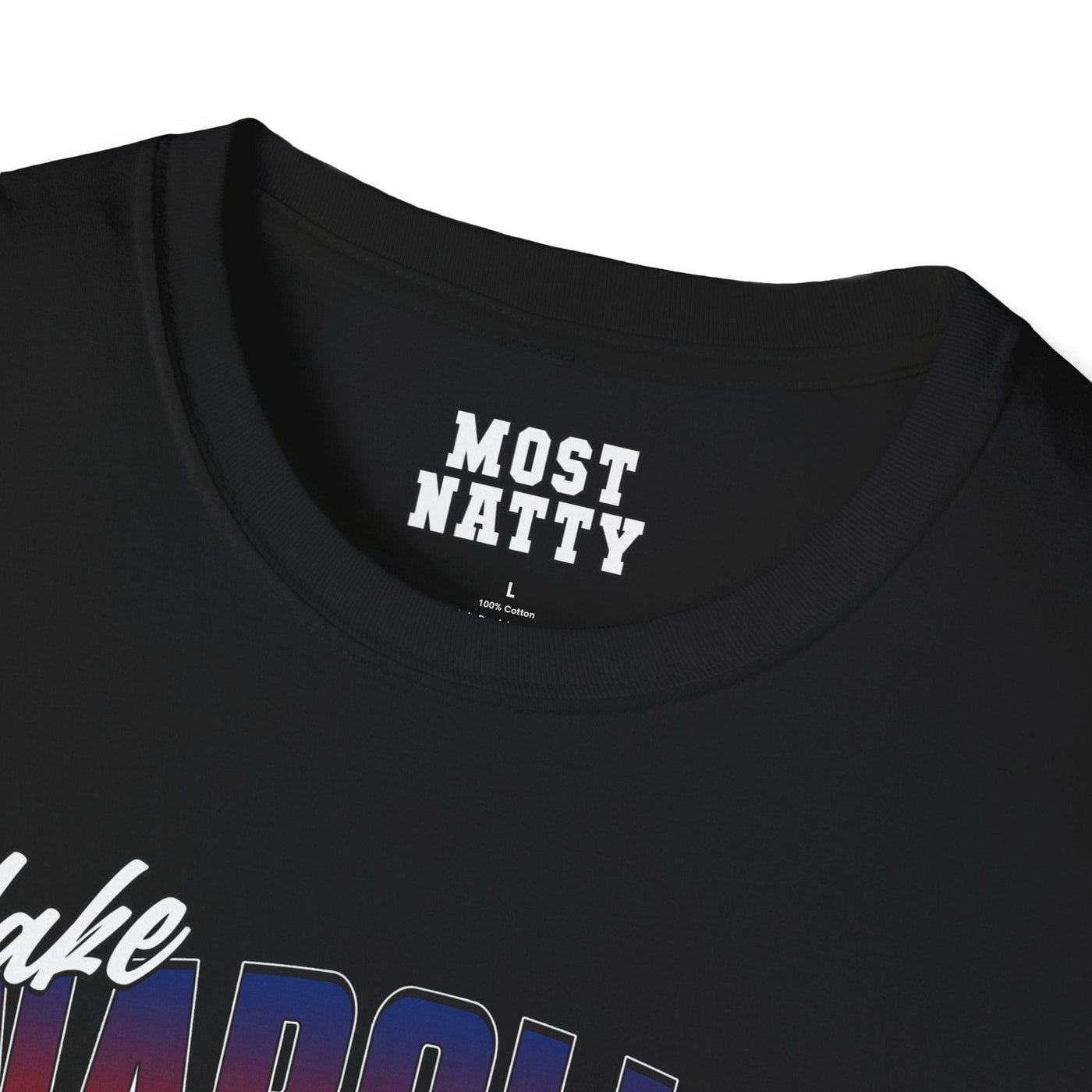 Most Natty inner neck label print and crew neck collar detail on black gym t-shirt