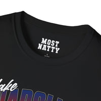 Most Natty inner neck label print and crew neck collar detail on black gym t-shirt